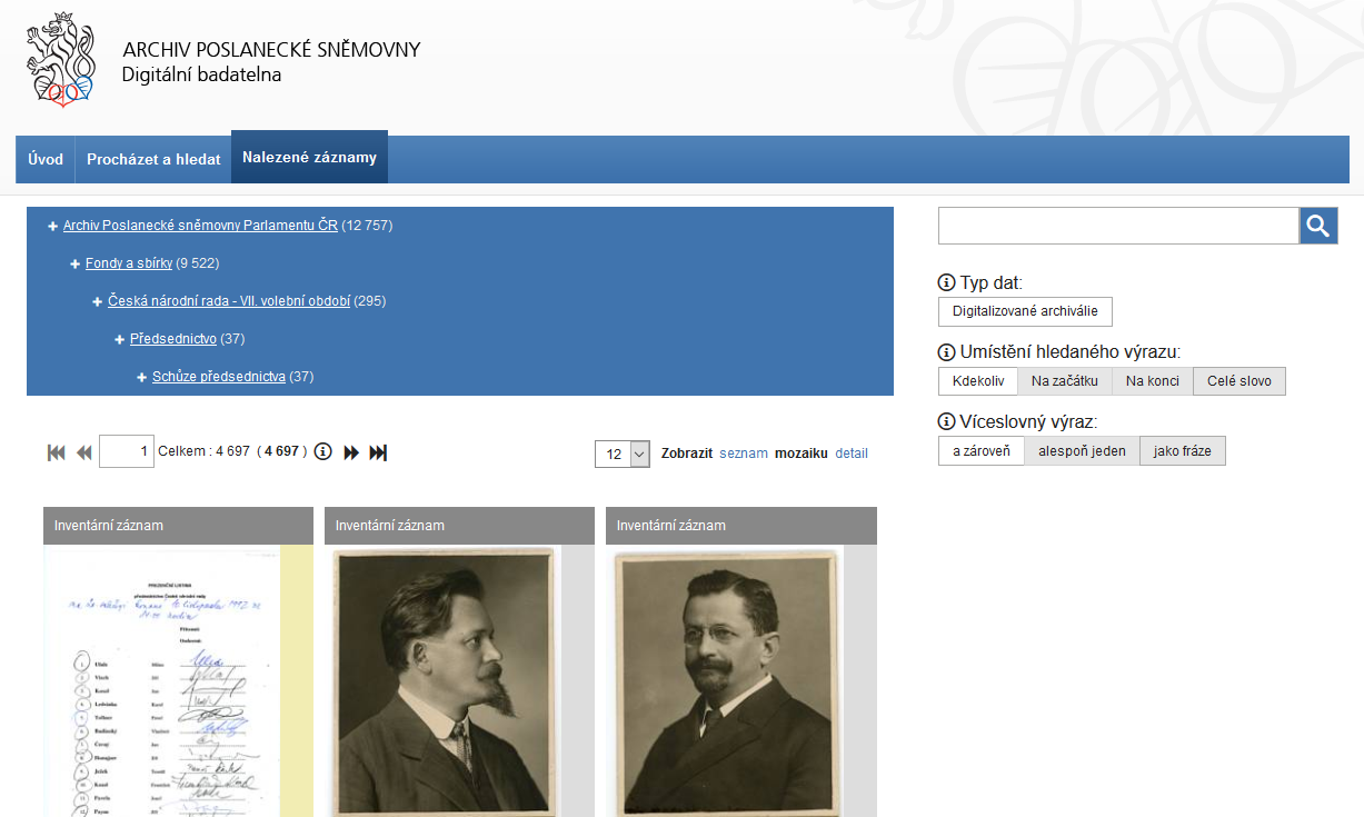 Archivní VadeMeCum – Archivu Poslanecké sněmovny